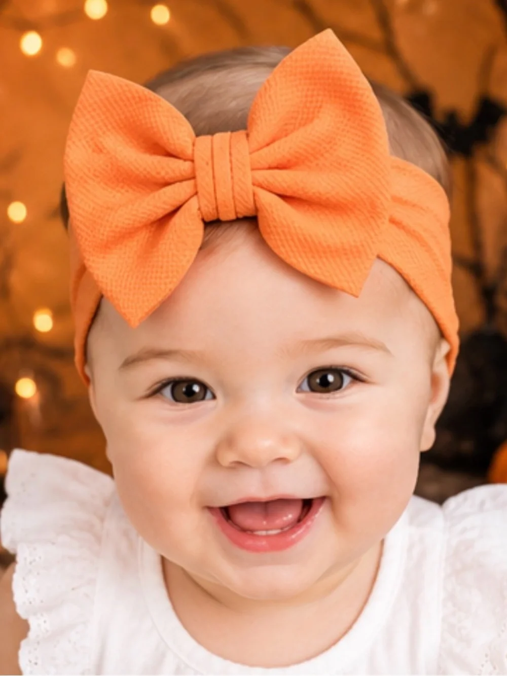 Set of 3 Baby / Infant  Halloween headband purple, white, and orange